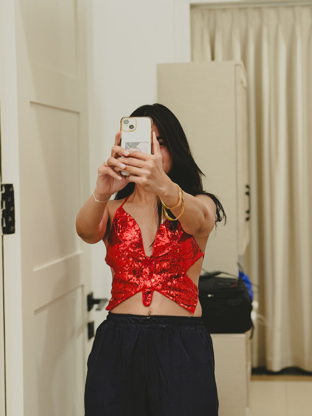 LEXI BUTTERFLY PADDED TOP