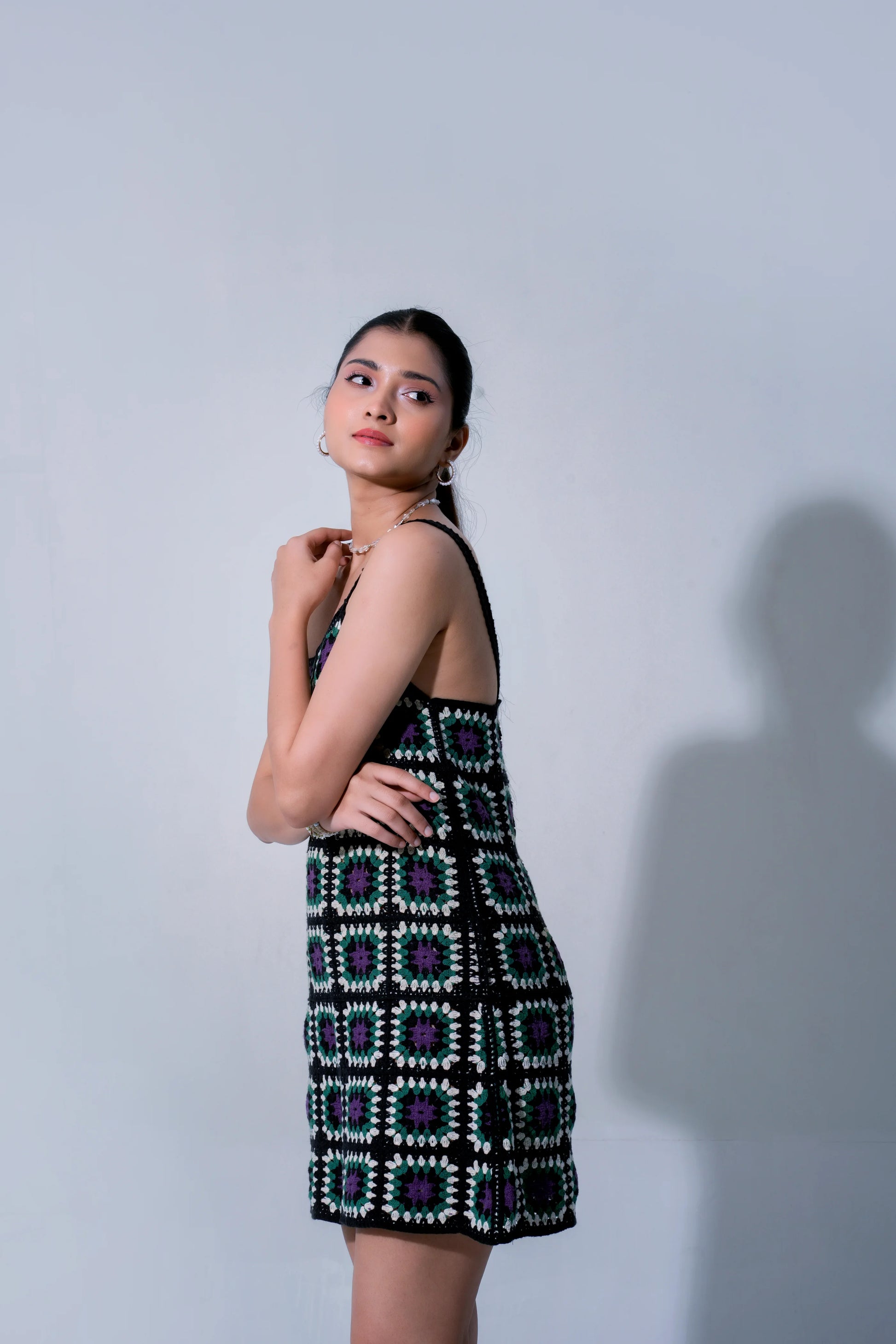 HANA CINDER CROCHET MINI DRESS