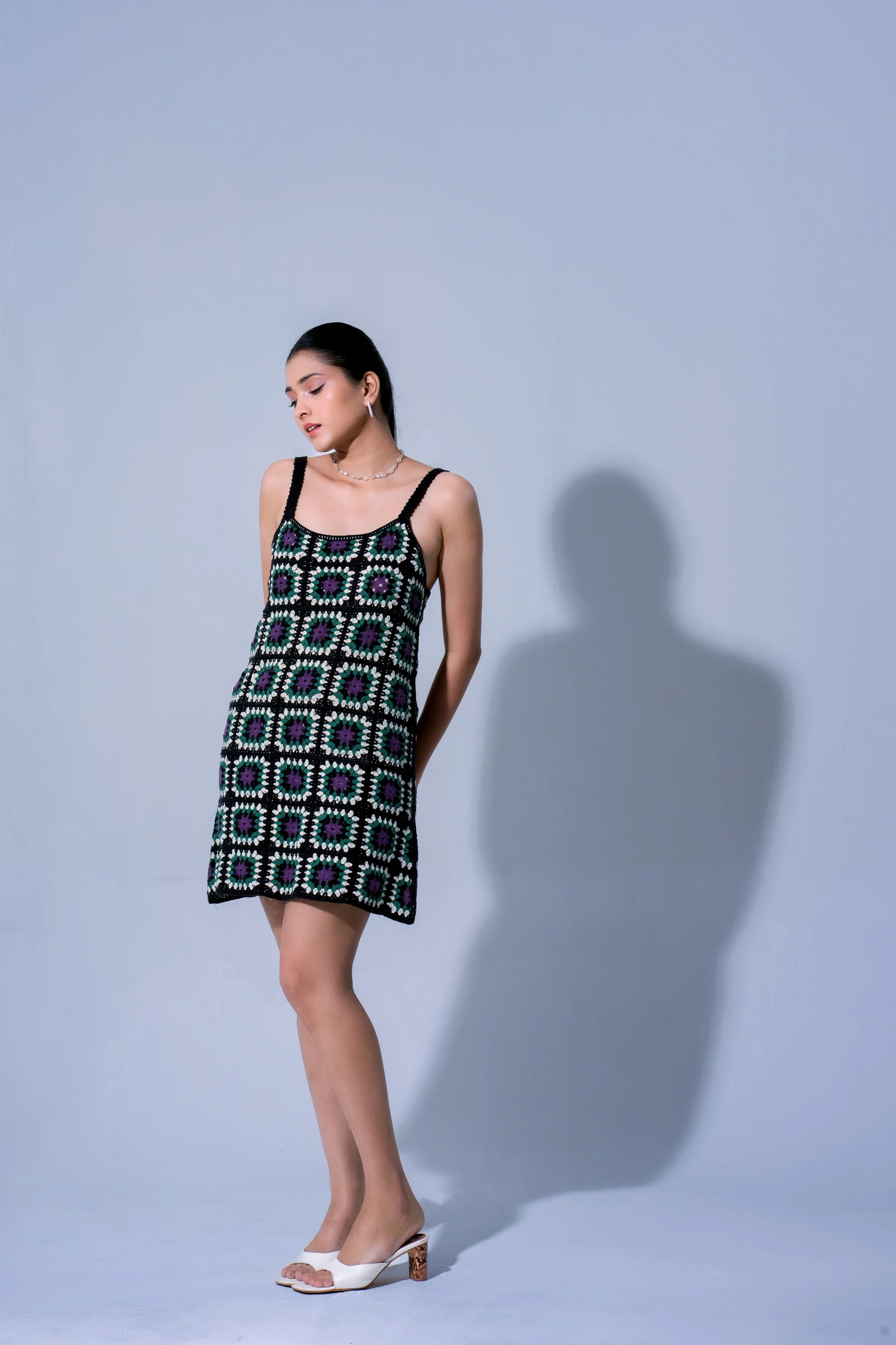 HANA CINDER CROCHET MINI DRESS