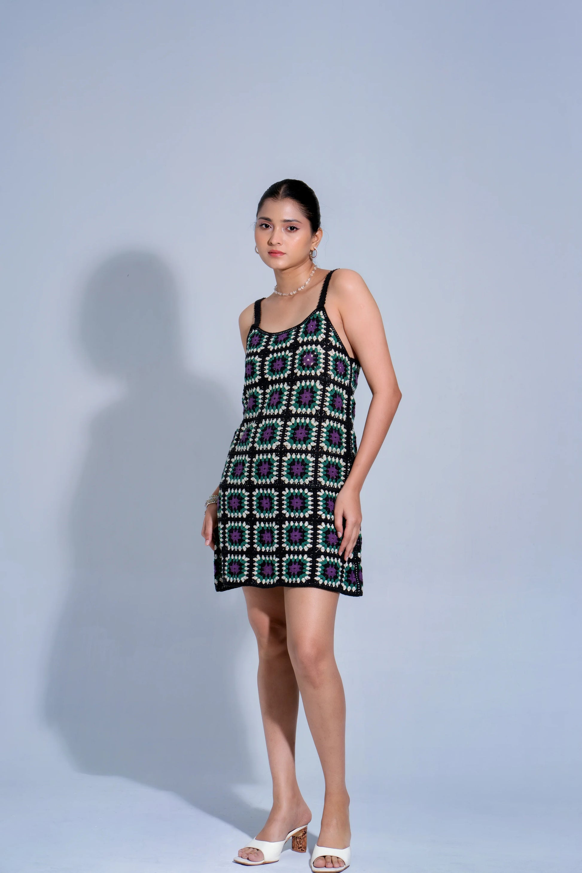 HANA CINDER CROCHET MINI DRESS