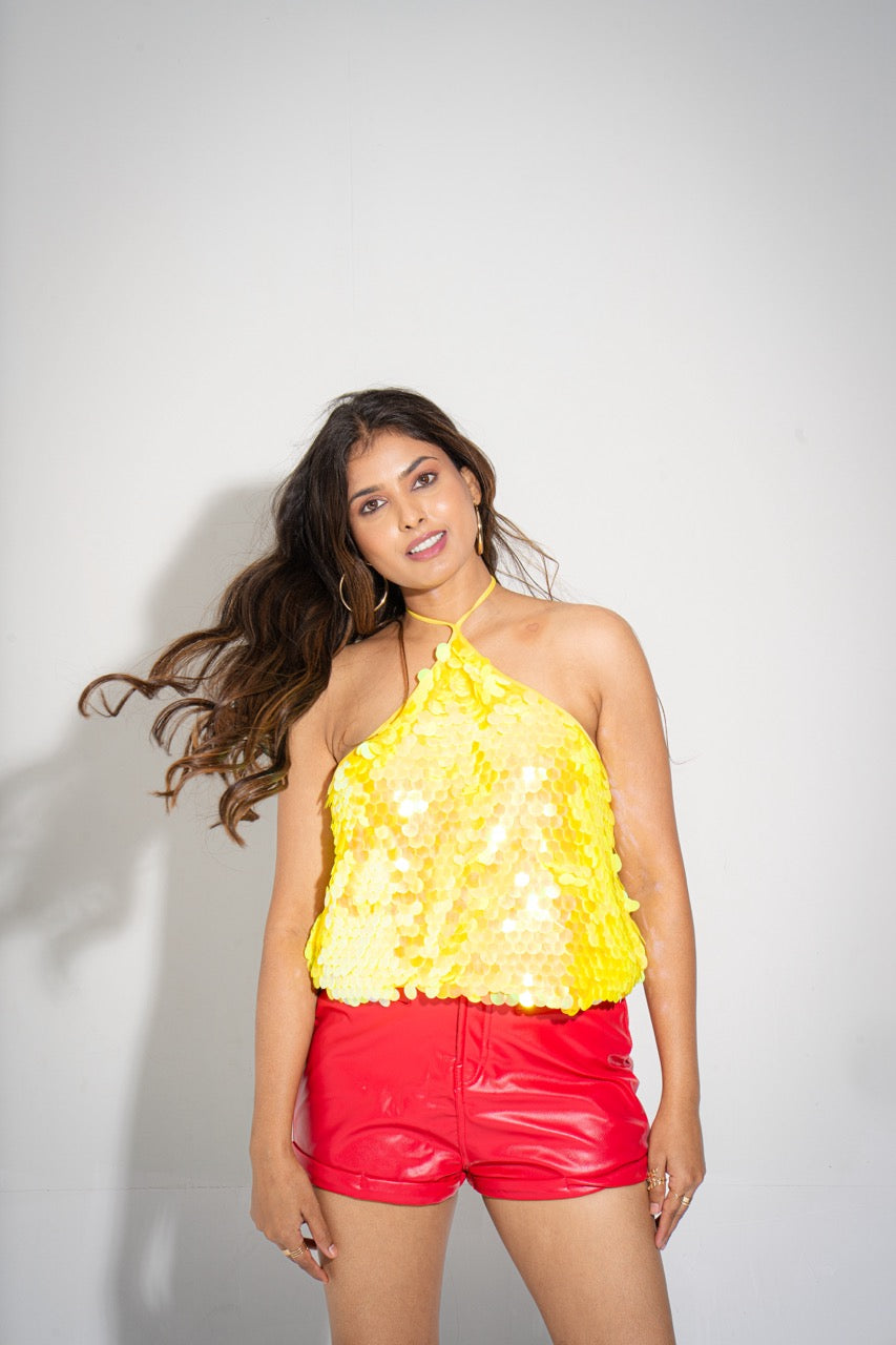 ZOE SEQUIN HALTER TOP
