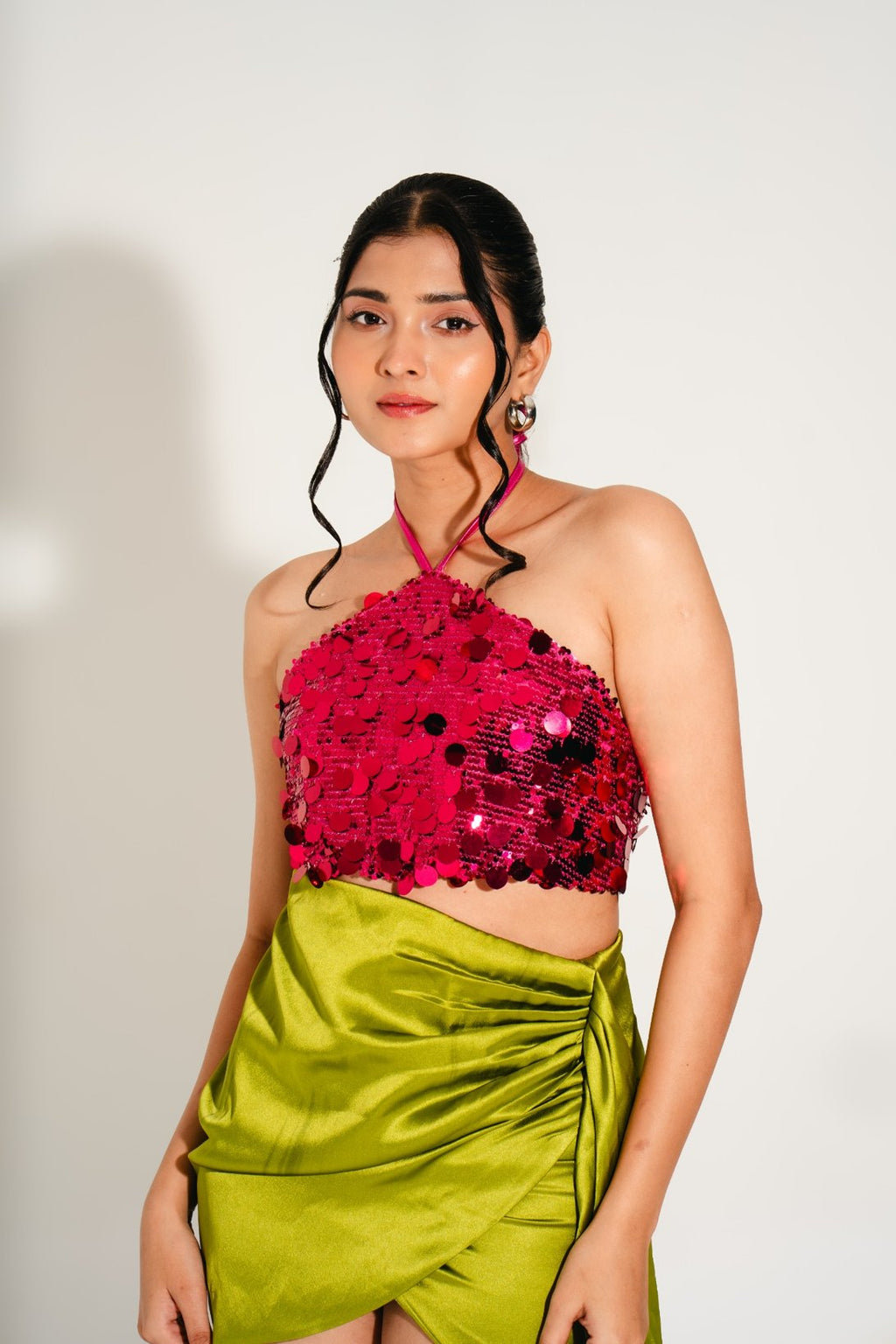 LULU HALTER SEQUIN TOP