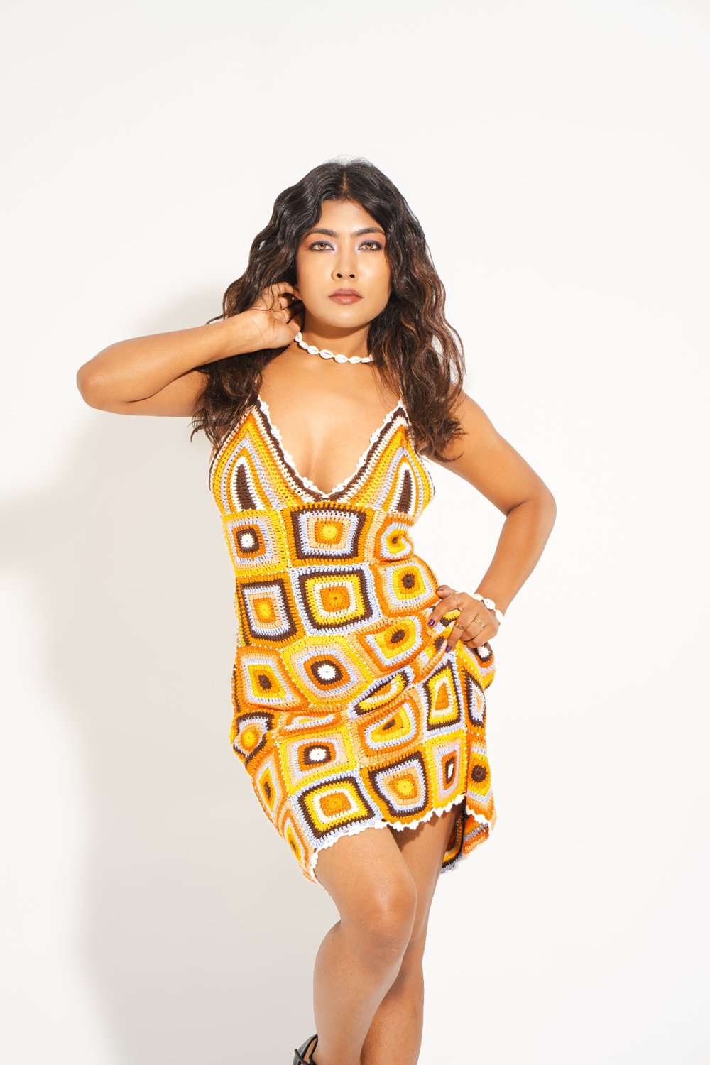 Handmade crochet backless cover-up dress for beach vacations – breathable cotton knit by Boarding Pass